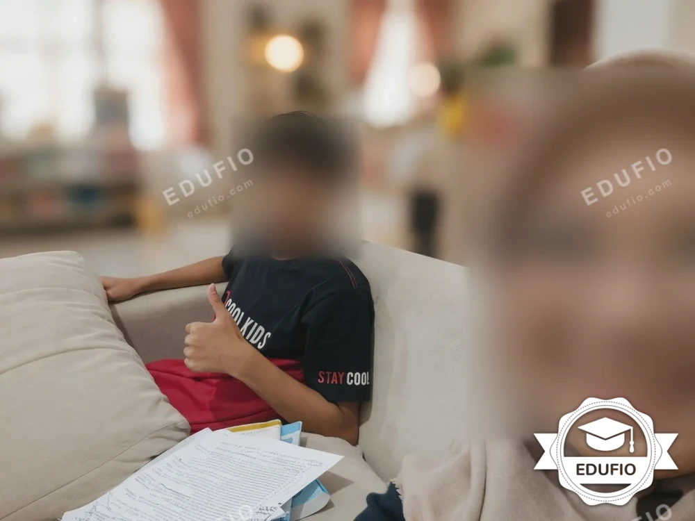 Tutor Edufio mendampingi siswa di kelas les bahasa indonesia Jogja