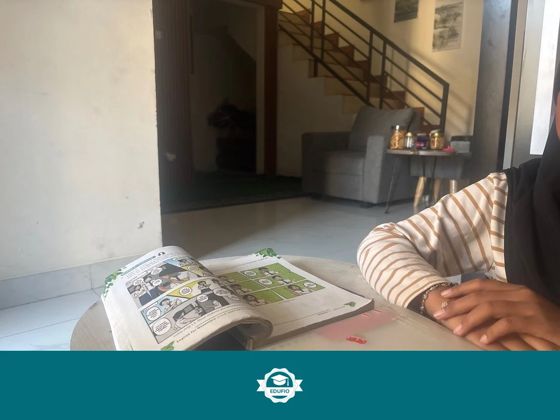 Siswa mengikuti les bahasa inggris Bantul bersama tutor Edufio