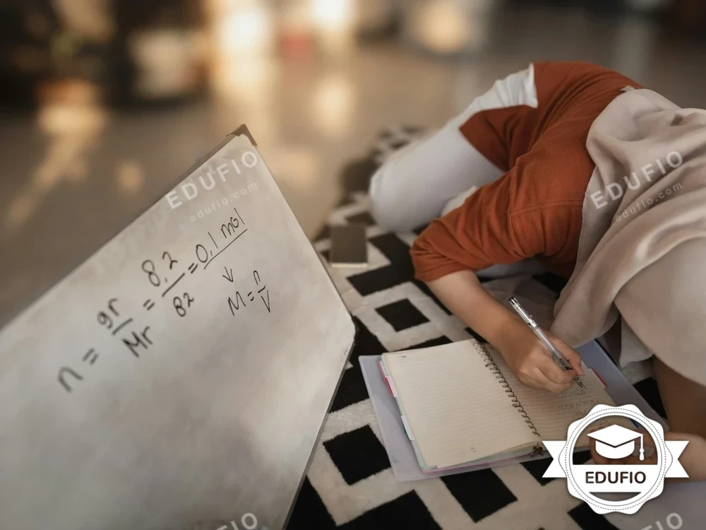 Tutor Edufio mendampingi siswa di kelas les kimia Jogja