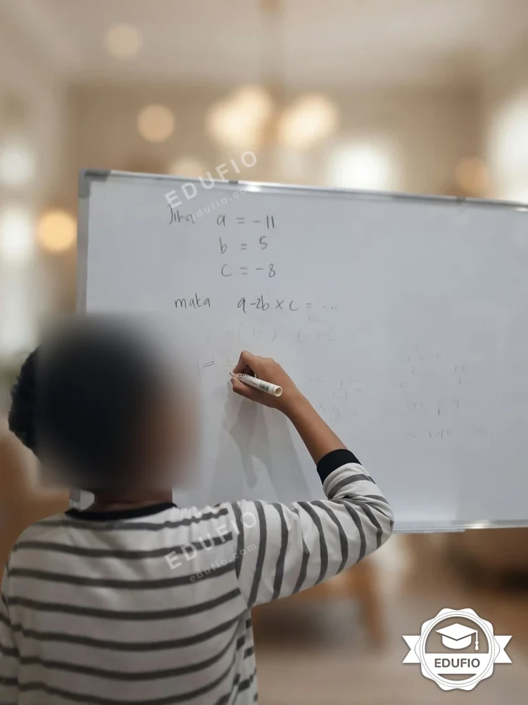 Momen sesi les matematika Jogja sedang berlangsung