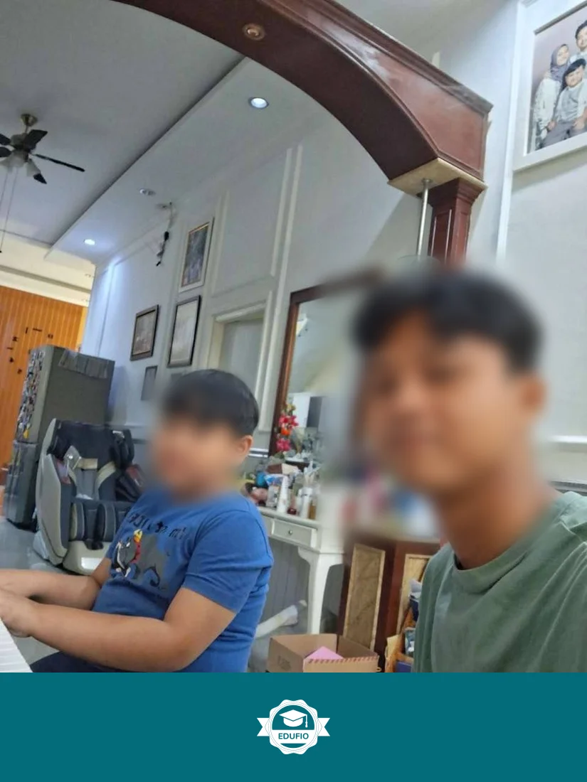 Tutor Edufio mendampingi siswa di kelas les musik Bantul