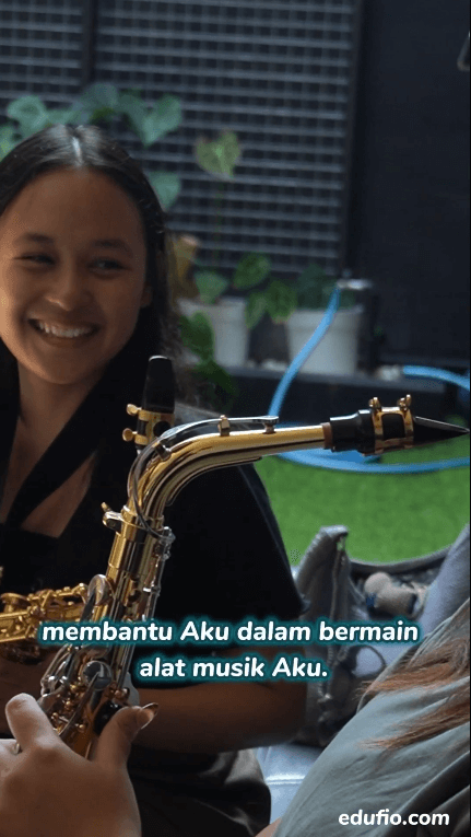 Video testimoni Feby, siswa saxophone Edufio